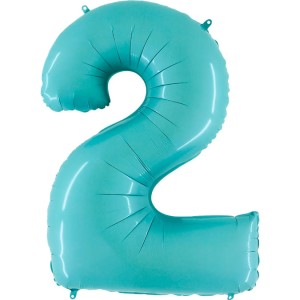 BALON 100CM CYFRA PASTELOWY NIEBIESKI 2