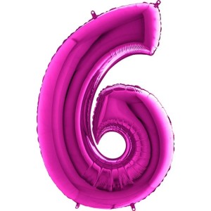 BALON 100CM CYFRA PURPLE 6