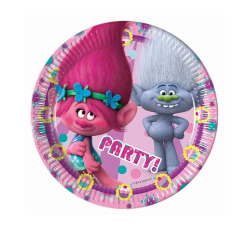 Jednorazowe talerzyki papierowe Trolls