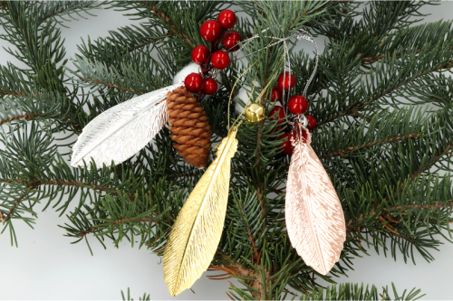 piórko dekoracyjne złote i srebrne