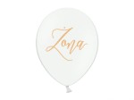 BALONY LATEKSOWE NA ŚLUB WESELE 30CM NAPIS ŻONA PASTEL PURE WHITE 50 SZT