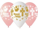 BALONY CHRZEST DZIEWCZYNKI 13'' 5 SZT