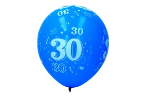 BALON LATEKSOWY NA 30 URODZINY NIEBIESKI