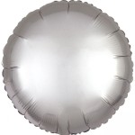 BALON FOLIOWY 18" SREBRNY OKRĄGŁY KOŁO do kompozycji, ścianek na hel
