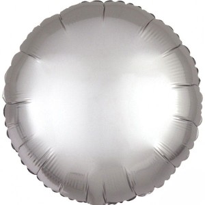 BALON FOLIOWY 18" SREBRNY OKRĄGŁY KOŁO do kompozycji, ścianek na hel