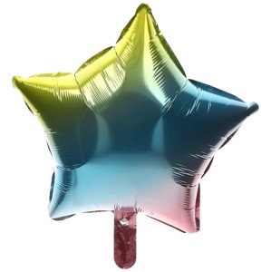 BALON 18" GWIAZDA GWIAZDKA TĘCZOWA