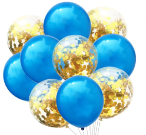BALONY 10" ZESTAW Z KONFETTI NIEBIESKI OP 10SZT