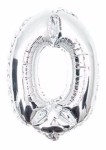 BALON 40CM CYFRA SREBRNA 0