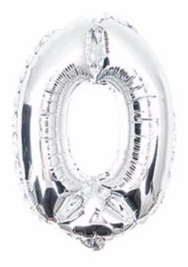 BALON 40CM CYFRA SREBRNA 0
