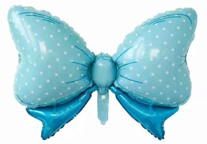 BALON FOLIOWY KOKARDKA NIEBIESKA 60X90CM
