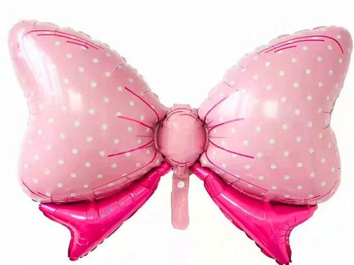 balon kokardka różowa
