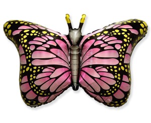 BALON HISZPAŃSKI 24" MOTYL MONARCHA RÓŻOWY