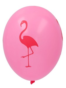 BALONY LATEKSOWE RÓŻOWE Z FLAMINGAMI 5SZT