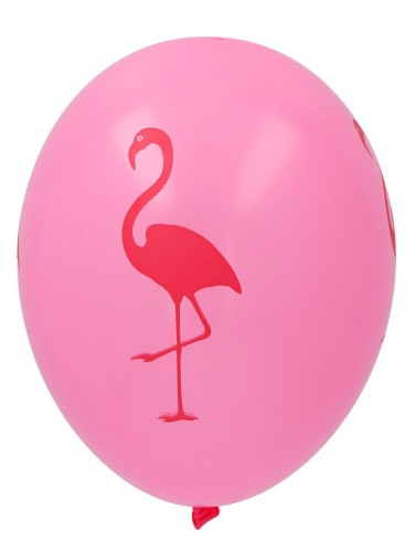 balony różowe z flamingami