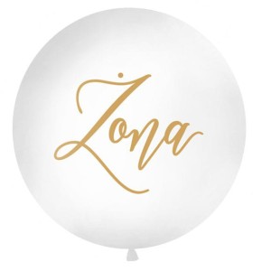 BALON LATEKSOWY KULA BIAŁA Z NAPISEM ŻONA 18"