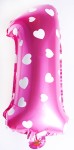 BALON 40CM CYFRA RÓŻ 1