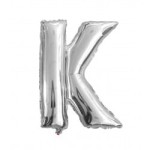 BALON 100CM LITERKA SREBRNA K