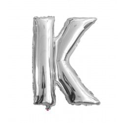 BALON 100CM LITERKA SREBRNA K