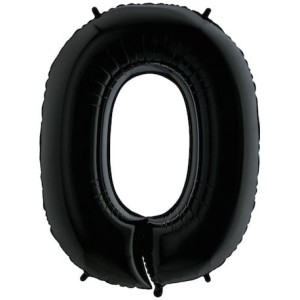 BALON 100CM CYFRA CZARNA 0