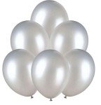 BALONY METALICZNE 100SZT SREBRNE 10"