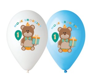 GODAN BALON 12" MOJE 1 URODZINY MISIE 5SZT