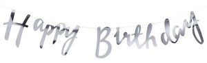 GIRLANDA HAPPY BIRTHDAY 2m SREBRNA