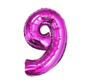 BALON 85CM CYFRA RÓŻOWA 9