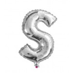 BALON 100CM LITERKA SREBRNA S