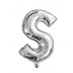 BALON 100CM LITERKA SREBRNA S