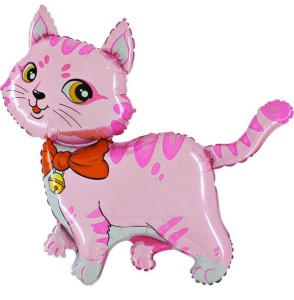 BALON HISZPAŃSKI 24" KOTEK KREMÓWKA RÓŻOWY