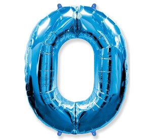 BALON 100CM CYFRA JASNO NIEBIESKI 0