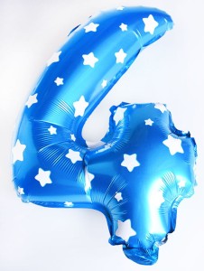 BALON FOLIOWY 40CM CYFRA NIEBIESKA 4