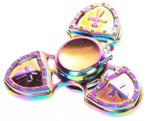 METALOWY SPINNER FIDGET W ELEGANCKIM PUDEŁKU ZŁOTY Z KRZYŻYKIEM