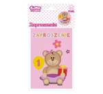 ZAPROSZENIA MOJE 1 URODZINY RÓŻOWY MIŚ 6SZT