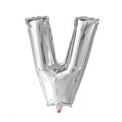 BALON 40CM LITERKA SREBRNA V