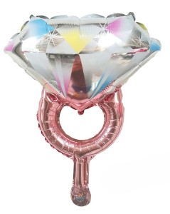 BALON 22" PIERŚCIONEK DIAMENT GOLD ROSE WIECZÓR PANIEŃSKI