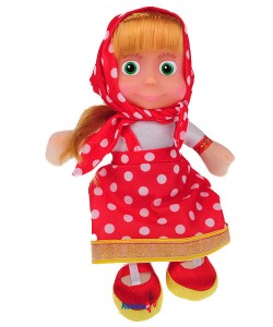 MASZA LALKA SZMACIANA 28CM KROPKI CZERWONA