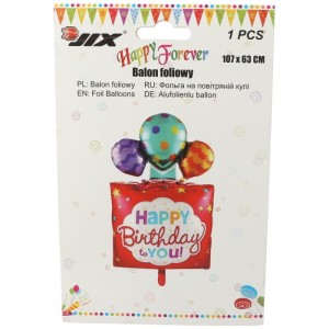 BALON 24" PREZENT HAPPY BIRTHDAY TO YOU