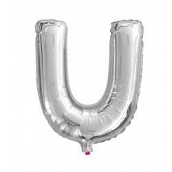 BALON 40CM LITERKA SREBRNA U