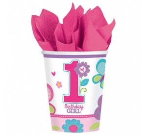 PAPIEROWE KUBECZKI SWEET BIRTHDAY GIRL 8SZT