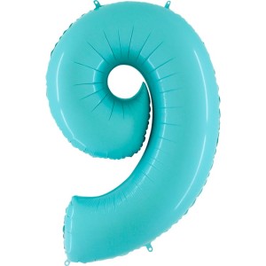 BALON 100CM CYFRA PASTELOWY NIEBIESKI 9