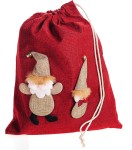 WOREK ŚWIĄTECZNY NA ŚWIĘTA  MIKOŁAJ CZERWONY 40x33CM