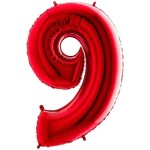 BALON 100CM CYFRA CZERWONA 9