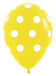 BALONY LATEKSOWE ŻÓŁTE W KROPKI 6SZT
