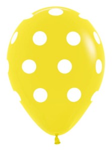 BALONY LATEKSOWE ŻÓŁTE W KROPKI 6SZT