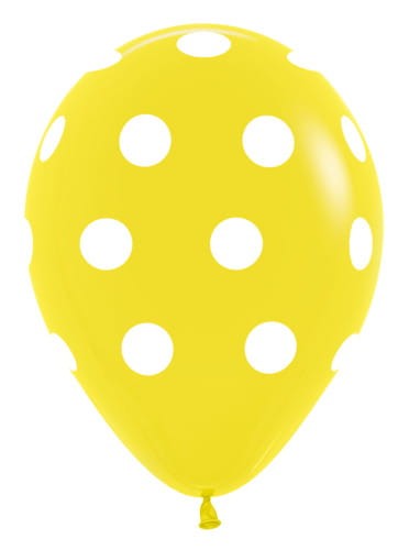 balon żółty w kropki