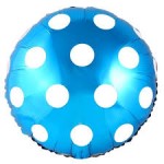 BALON 18" W DUŻE GROCHY NIEBIESKIE