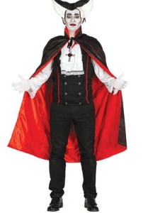 PELERYNA DZIECIĘCA WAMPIR CZARNO-CZERWONA HALLOWEEN 120CM