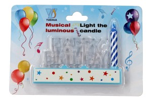 ŚWIECZKA URODZINOWA HAPPY BIRTHDAY ŚWIECĄCA Z MUZYKĄ NIEBIESKA