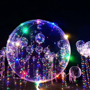BALON LED ŚWIECĄCY Z LAMPKAMI I PATYCZKIEM